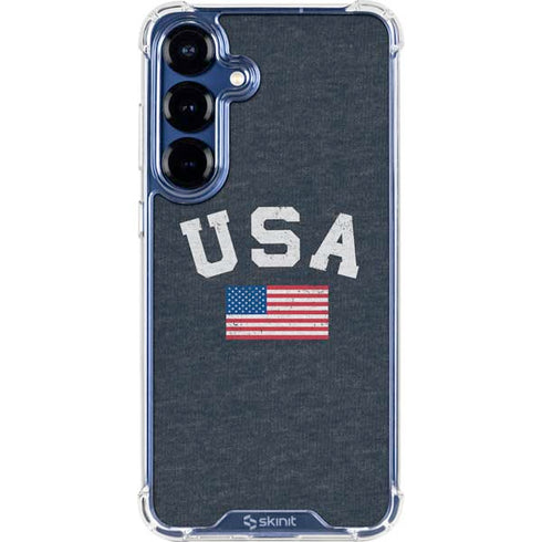 USA with American Flag Galaxy S25 Plus Clear Case