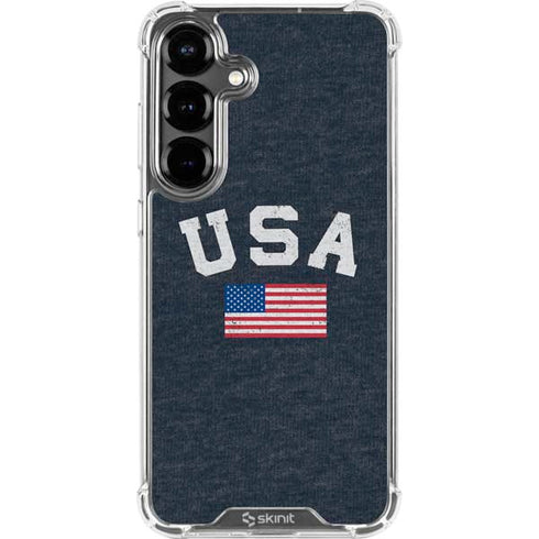 USA with American Flag Galaxy S26 Plus Clear Case