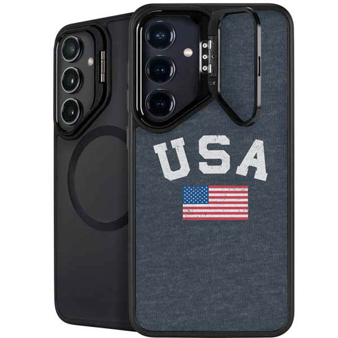 USA with American Flag Galaxy S26 Plus Kickstand Case