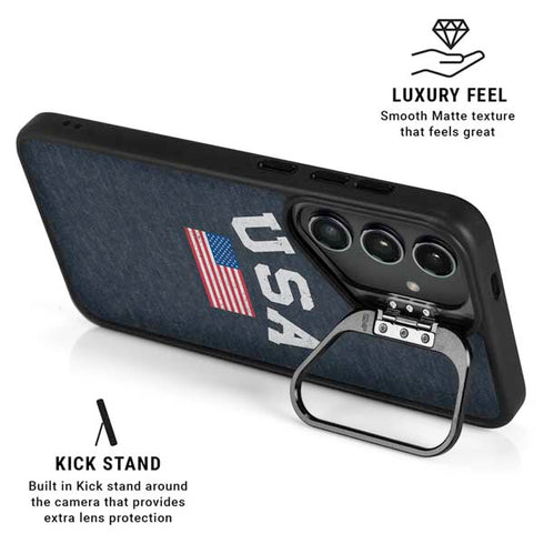 USA with American Flag Galaxy S26 Plus Kickstand Case
