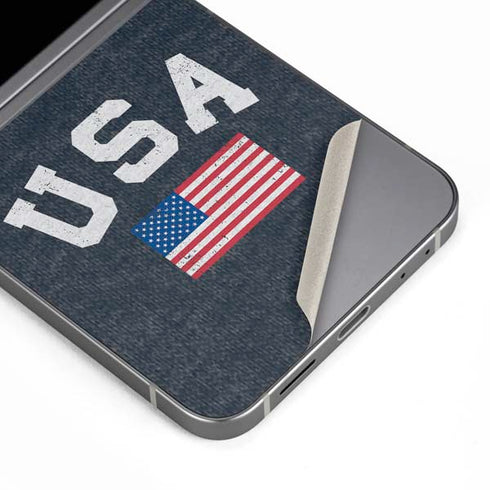 USA with American Flag Galaxy Z Flip6 Skin