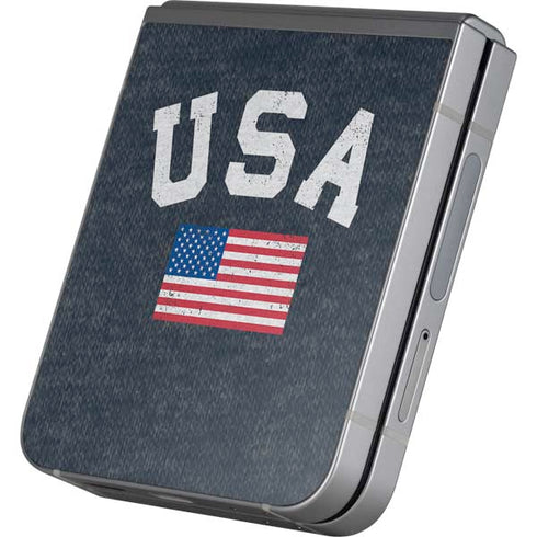 USA with American Flag Galaxy Z Flip6 Skin
