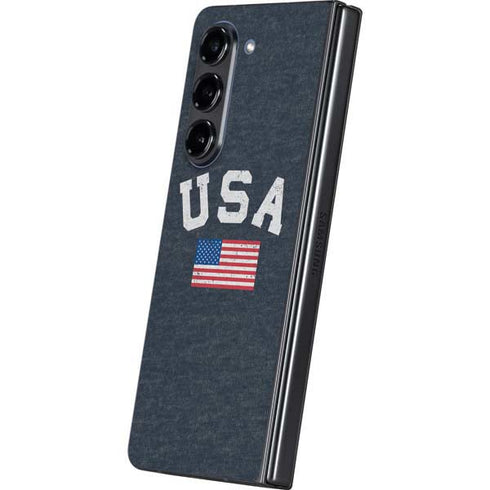 USA with American Flag Galaxy Z Fold5 5G Skin