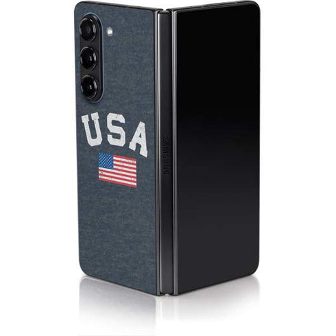 USA with American Flag Galaxy Z Fold5 5G Skin