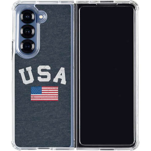 USA with American Flag Galaxy Z Fold6 Clear Case