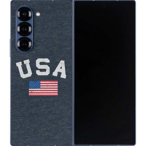 USA with American Flag Galaxy Z Fold6 Skin