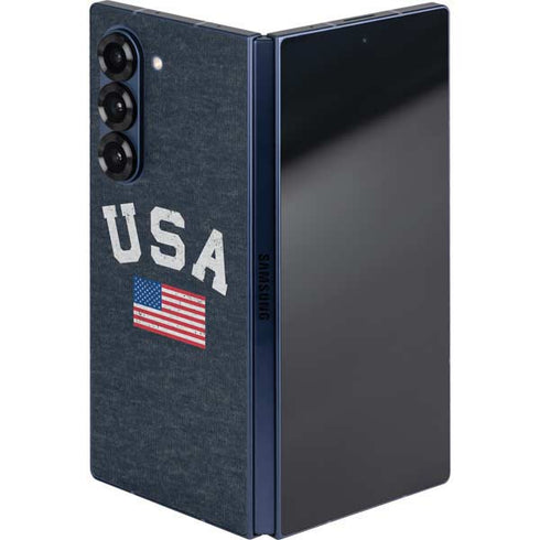 USA with American Flag Galaxy Z Fold6 Skin