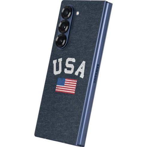 USA with American Flag Galaxy Z Fold6 Skin