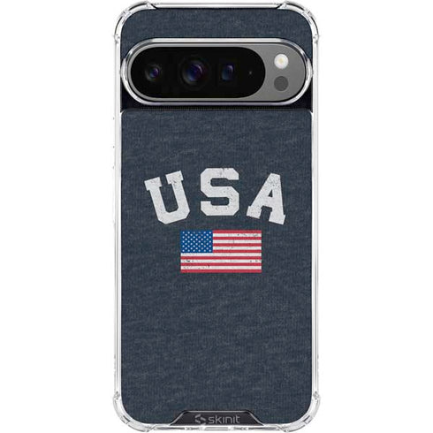 USA with American Flag Google Pixel 10 Pro XL Clear Case
