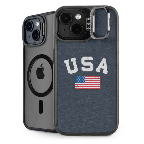 USA with American Flag iPhone 15 Kickstand Case