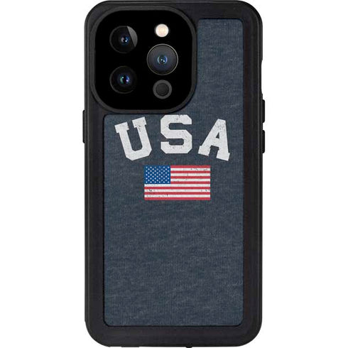 USA with American Flag iPhone 15 Pro Waterproof Case