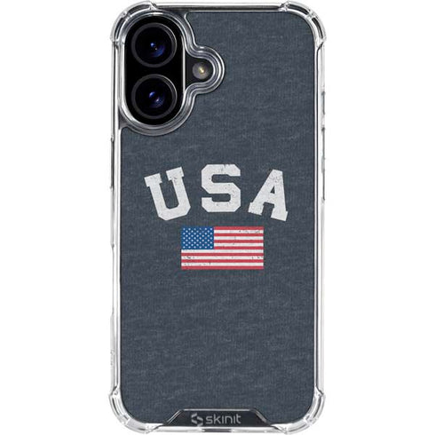USA with American Flag iPhone 16 Clear Case