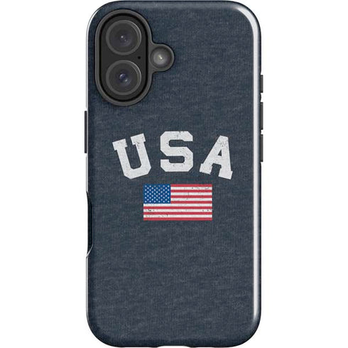 USA with American Flag iPhone 16 Impact Case