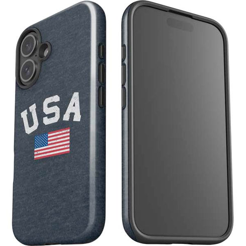 USA with American Flag iPhone 16 Impact Case