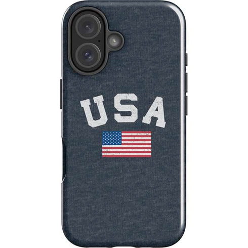 USA with American Flag iPhone 16 Plus Impact Case