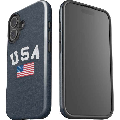 USA with American Flag iPhone 16 Plus Impact Case