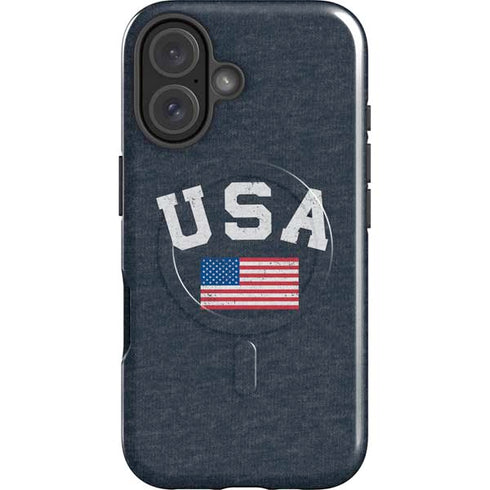 USA with American Flag iPhone 16 Plus Magsafe Impact Case