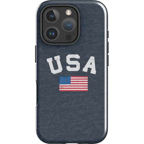 USA with American Flag iPhone 16 Pro Impact Case