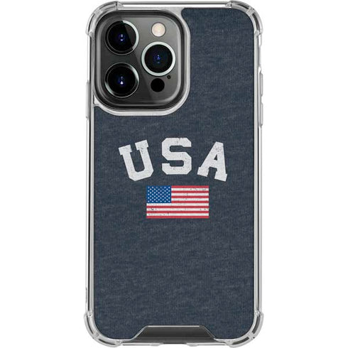 USA with American Flag iPhone 16 Pro Max Clear Case