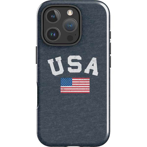 USA with American Flag iPhone 16 Pro Max Impact Case
