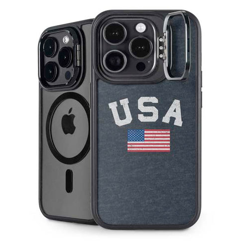 USA with American Flag iPhone 16 Pro Max Kickstand Case