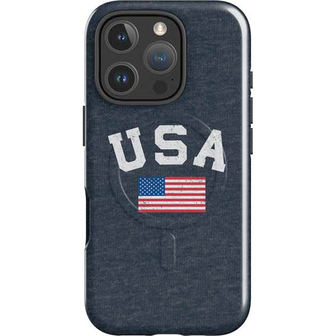 USA with American Flag iPhone 16 Pro Max Magsafe Impact Case
