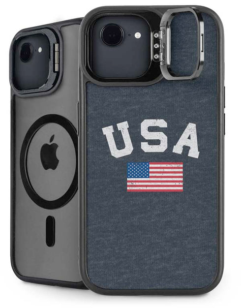 USA with American Flag iPhone 16e Kickstand Case