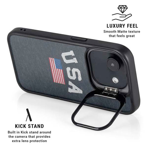USA with American Flag iPhone 16e Kickstand Case