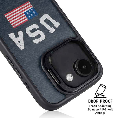 USA with American Flag iPhone 16e Kickstand Case