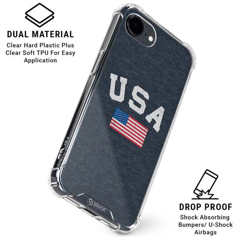 USA with American Flag iPhone 16e Clear Case