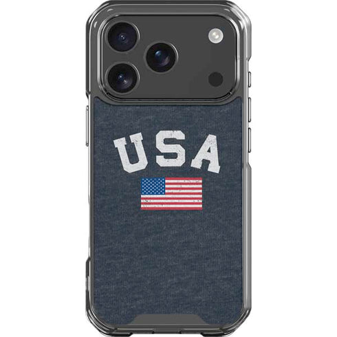 USA with American Flag iPhone 18 Pro Clear Case