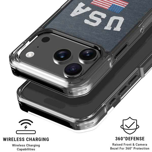 USA with American Flag iPhone 18 Pro Clear Case