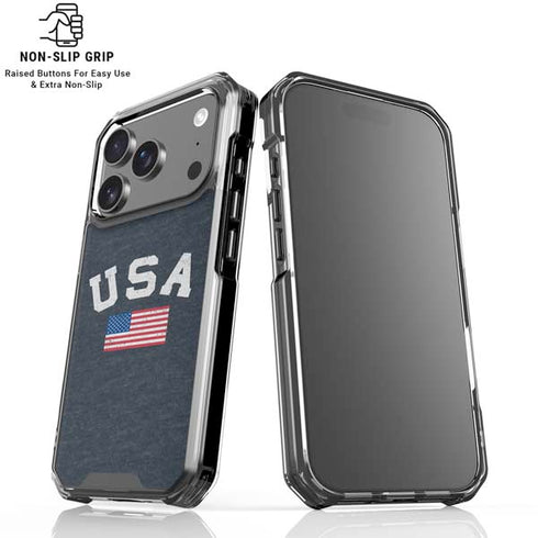 USA with American Flag iPhone 18 Pro Clear Case
