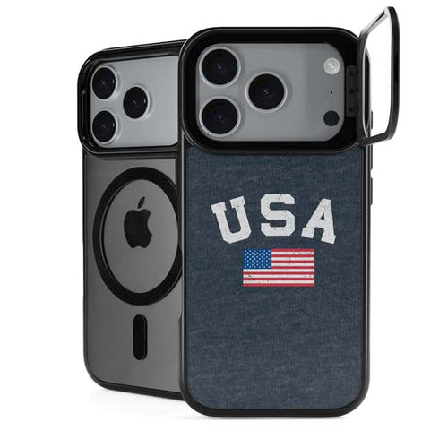 USA with American Flag iPhone 18 Pro Kickstand Case