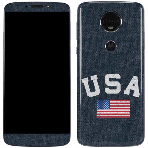 USA with American Flag Moto E5 Plus Skin