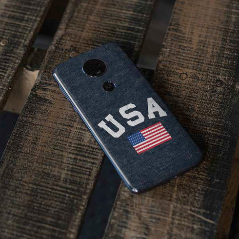 USA with American Flag Moto E5 Plus Skin