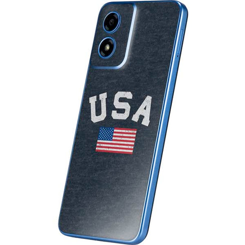 USA with American Flag Moto G Play 4G (2024) Skin