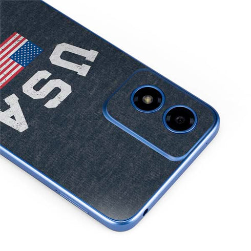 USA with American Flag Moto G Play 4G (2024) Skin