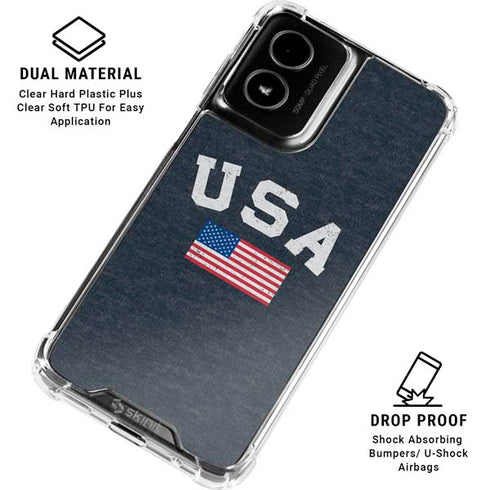 USA with American Flag Moto G Power 5G (2024) Clear Case