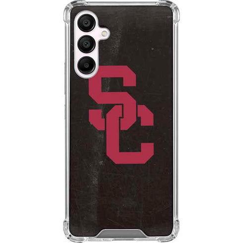 University of Southern California USC Black Distressed Galaxy A16 5G Clear Case