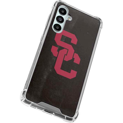 University of Southern California USC Black Distressed Galaxy A16 5G Clear Case