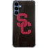 University of Southern California USC Black Distressed Galaxy A35 5G Clear Case