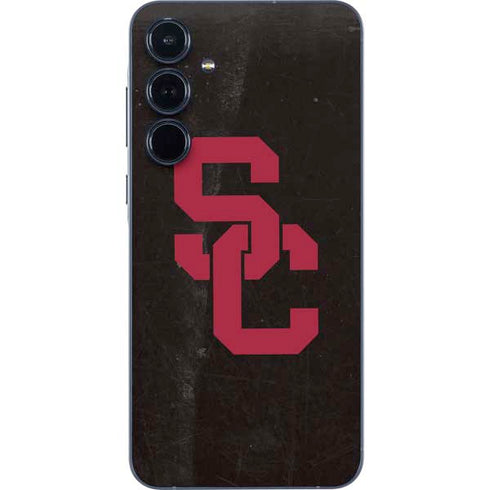 University of Southern California USC Black Distressed Galaxy A36 5G Skin