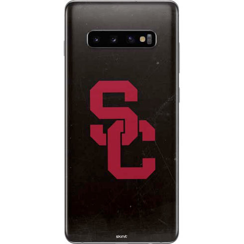 University of Southern California USC Black Distressed Galaxy S10 Plus Skin