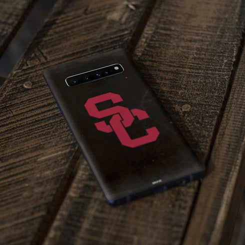 University of Southern California USC Black Distressed Galaxy S10 Plus Skin