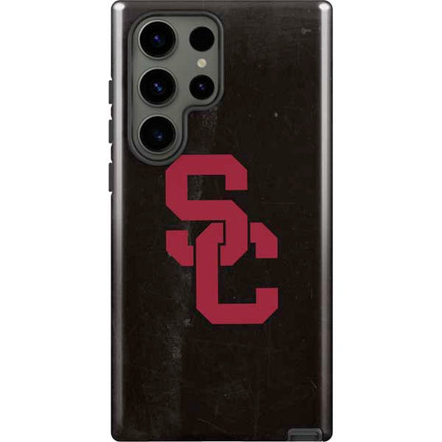 University of Southern California USC Black Distressed Galaxy S23 Ultra Pro Case
