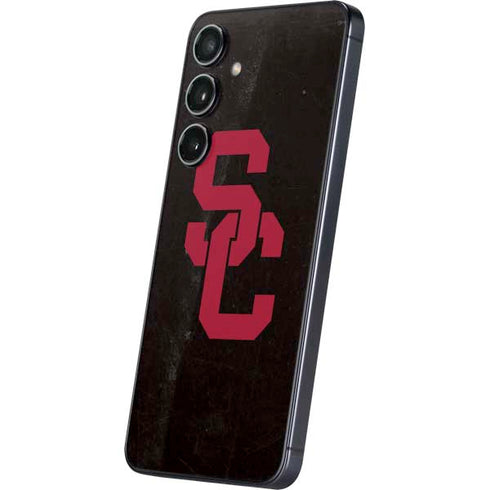 University of Southern California USC Black Distressed Galaxy S25 Plus Skin