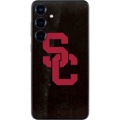 University of Southern California USC Black Distressed Galaxy S24 Skin