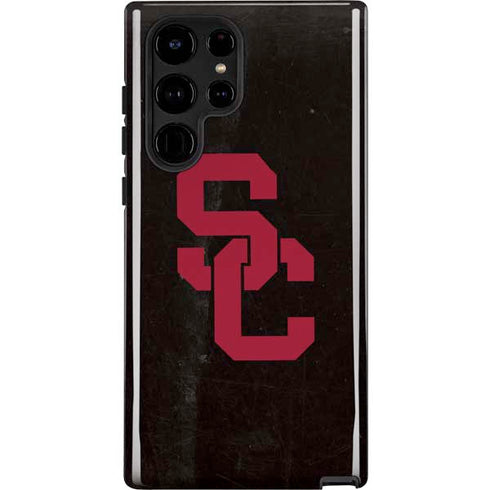 University of Southern California USC Black Distressed Galaxy S25 Ultra Impact Case