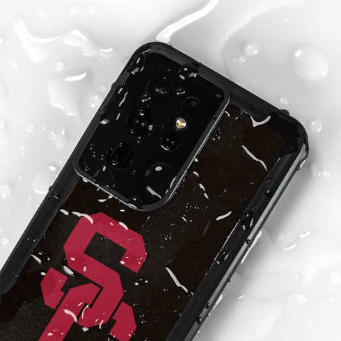 University of Southern California USC Black Distressed Galaxy S24 Ultra Waterproof Case